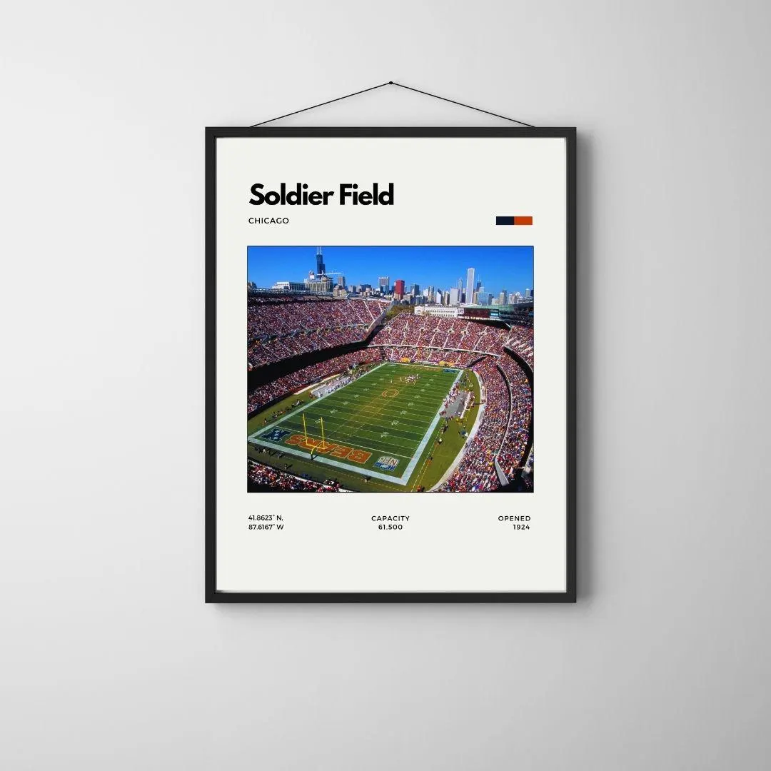 Soldier Field Chicago Poster | Chicago Bears Stadium Print thumbnail 3