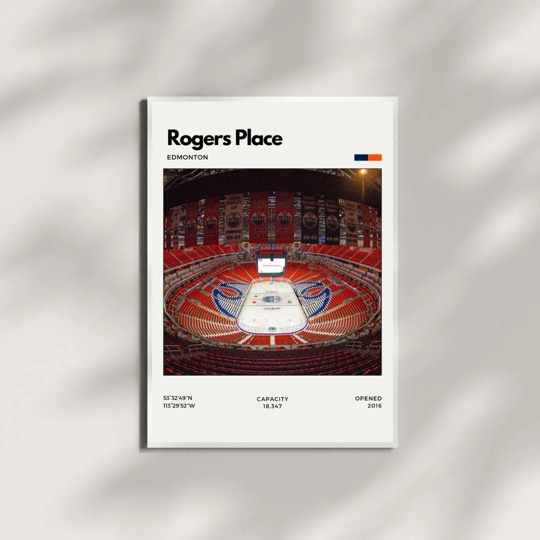 Rogers Place Poster | Edmonton Oilers Stadium Print | Hockey Arena thumbnail 4