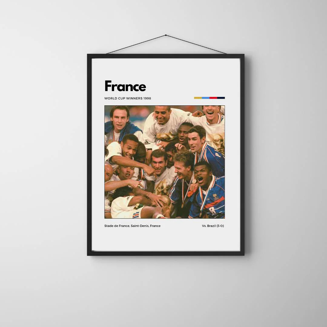 France 1998 World Cup Champions Poster | Soccer Wall Art thumbnail 2