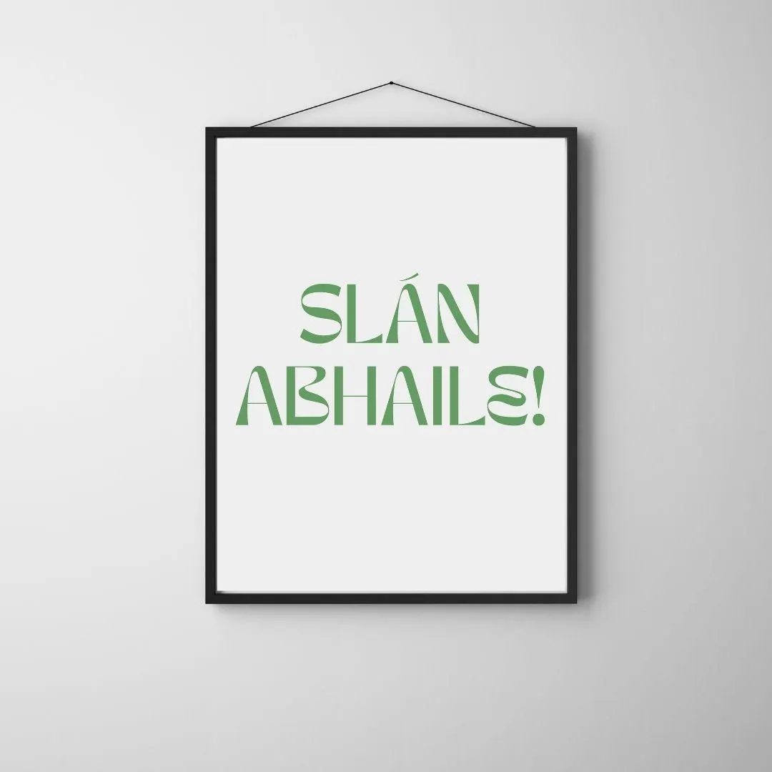 Slán Abhaile Irish Poster | Safe Home Gaelic Typography Poster | Entryway Decor thumbnail 3