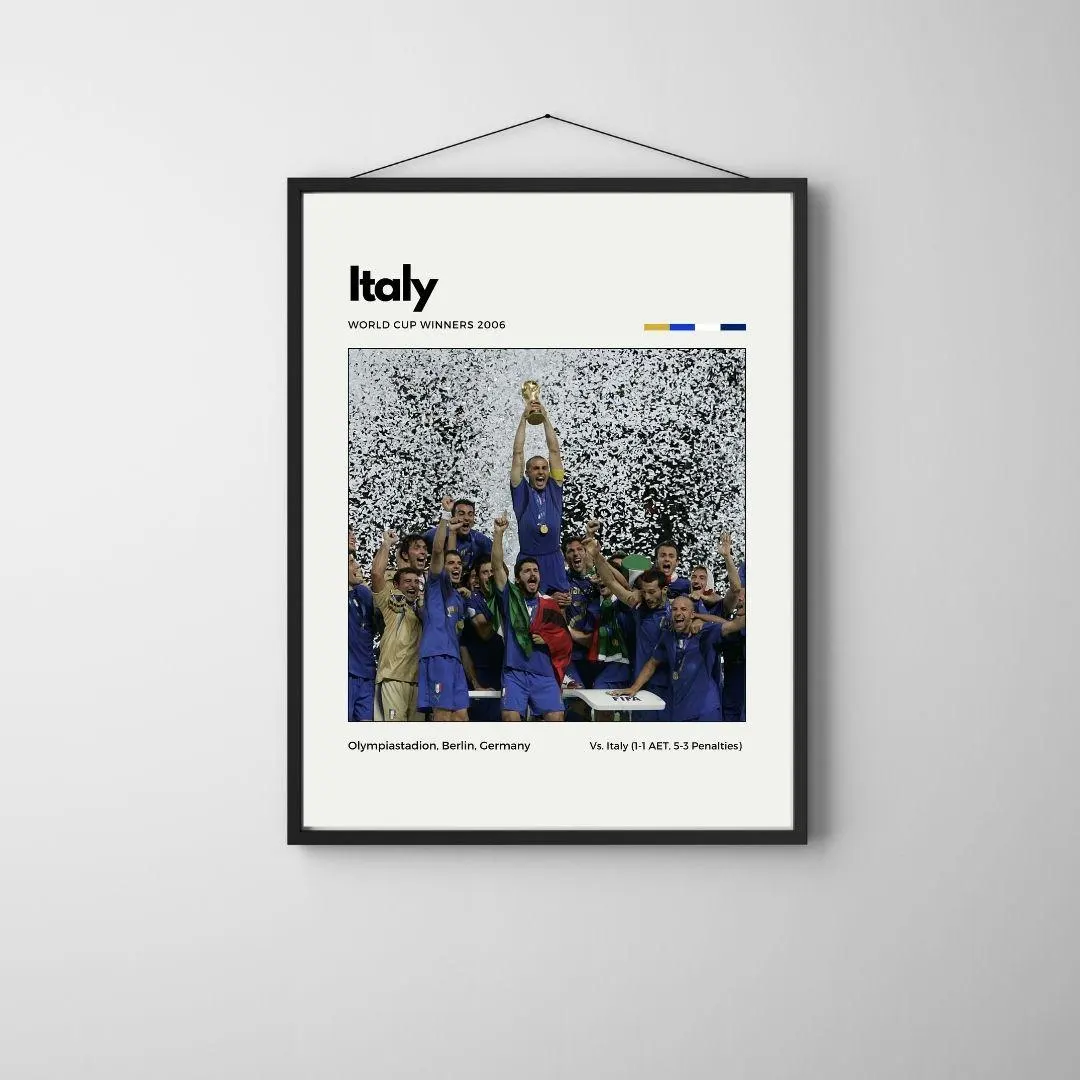 Italy 2006 World Cup Champions Poster | Soccer Wall Art thumbnail 4