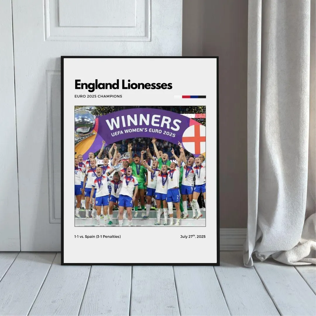 England Lionesses Euro 2025 Champions Poster | England Women Football Wall Art thumbnail 5