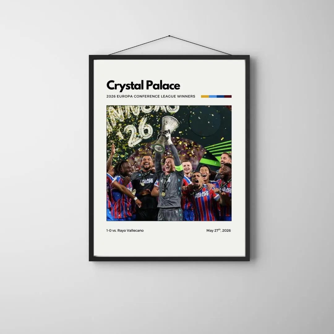 Crystal Palace Conference League Champions Poster | 2026 Winners Wall Art | Minimalist Soccer Print thumbnail 5