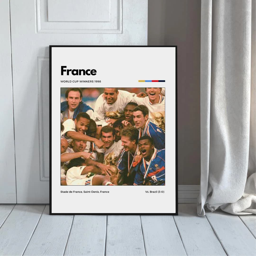 France 1998 World Cup Champions Poster | Soccer Wall Art thumbnail 4