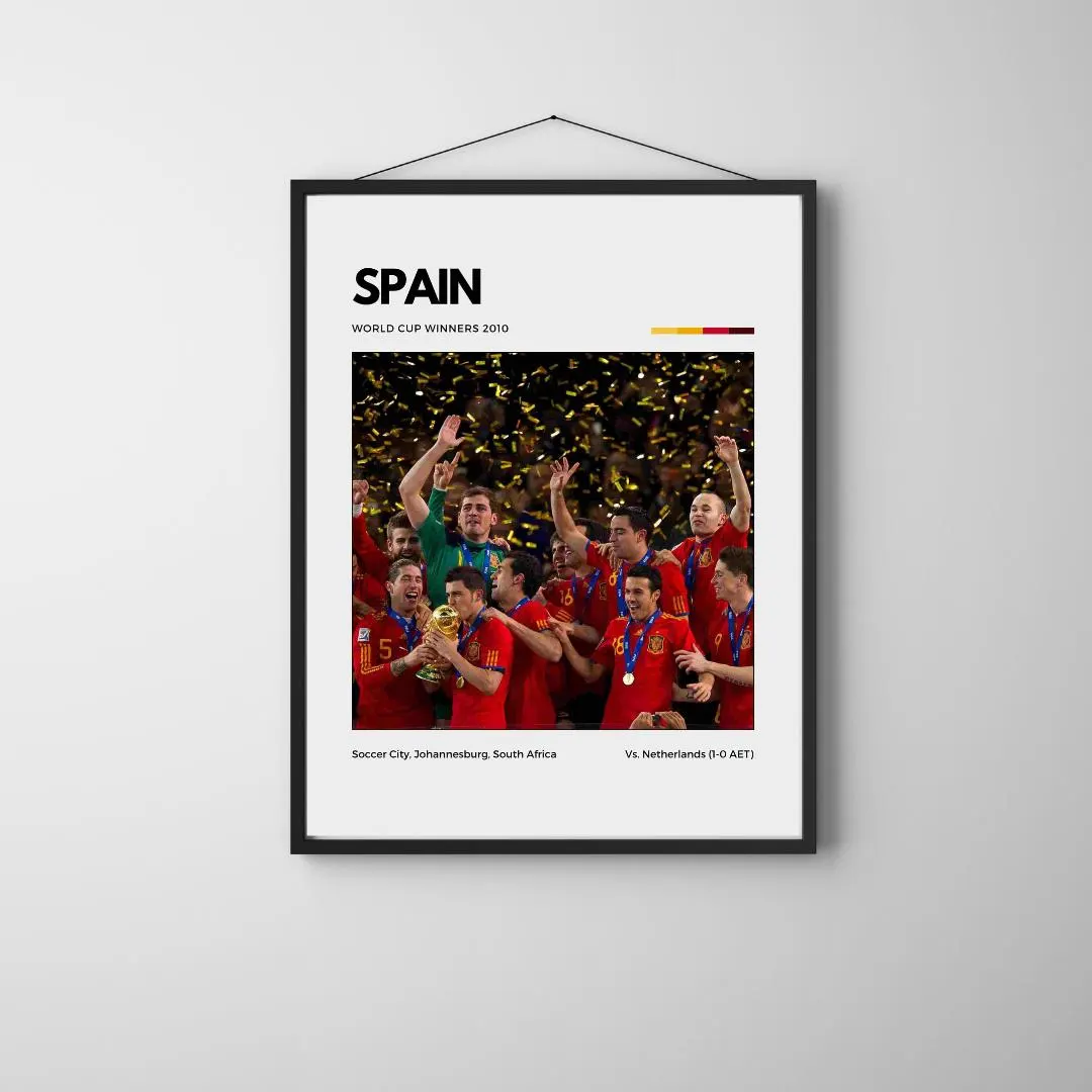Spain 2010 World Cup Champions Poster | Soccer Wall Art thumbnail 2