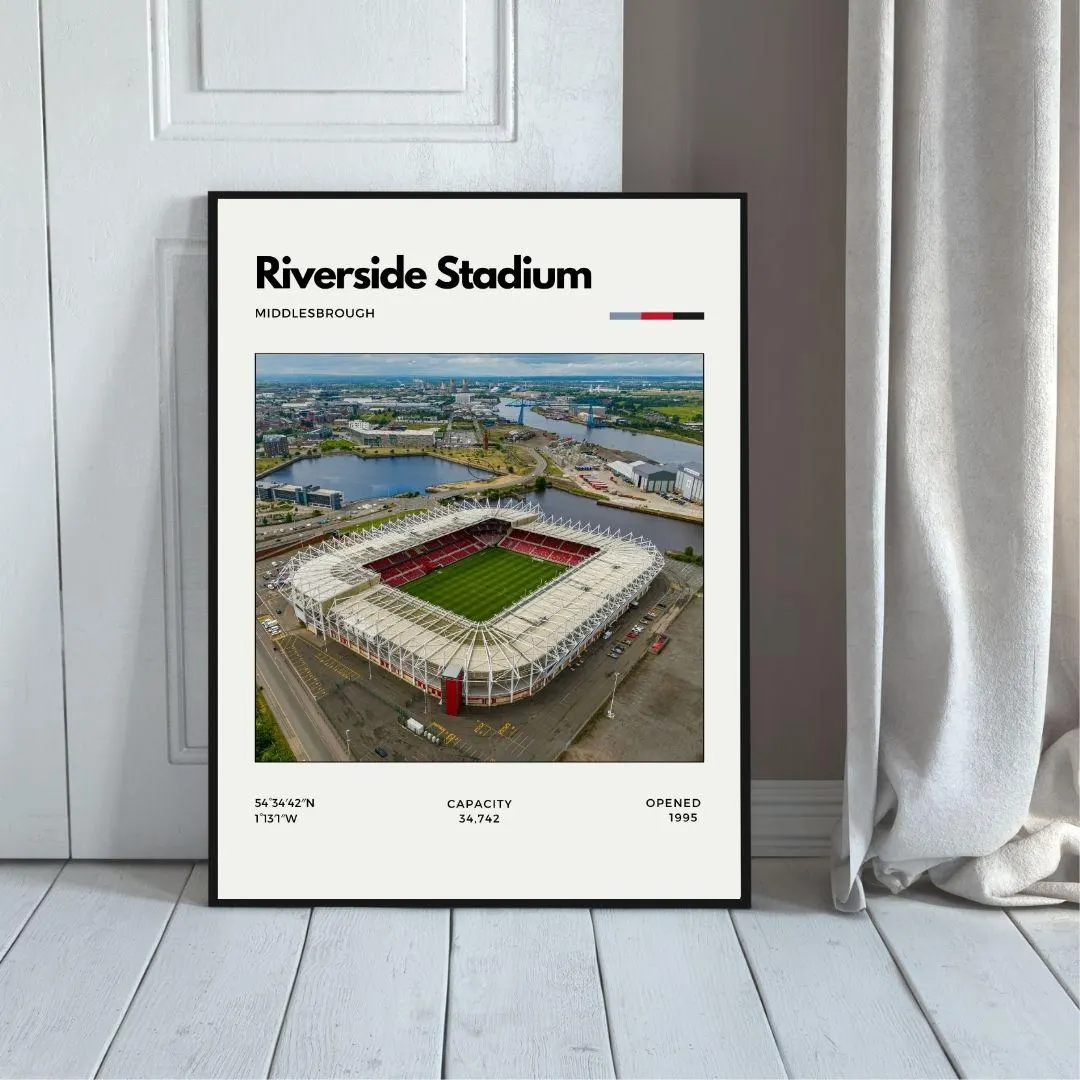 Riverside Stadium Poster | Middlesbrough FC Wall Art | Minimalist Soccer Print thumbnail 5