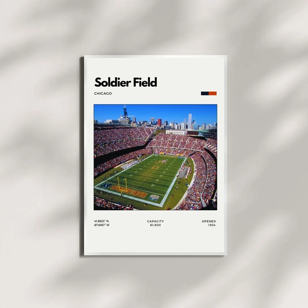 Soldier Field Chicago Poster | Chicago Bears Stadium Print thumbnail 4