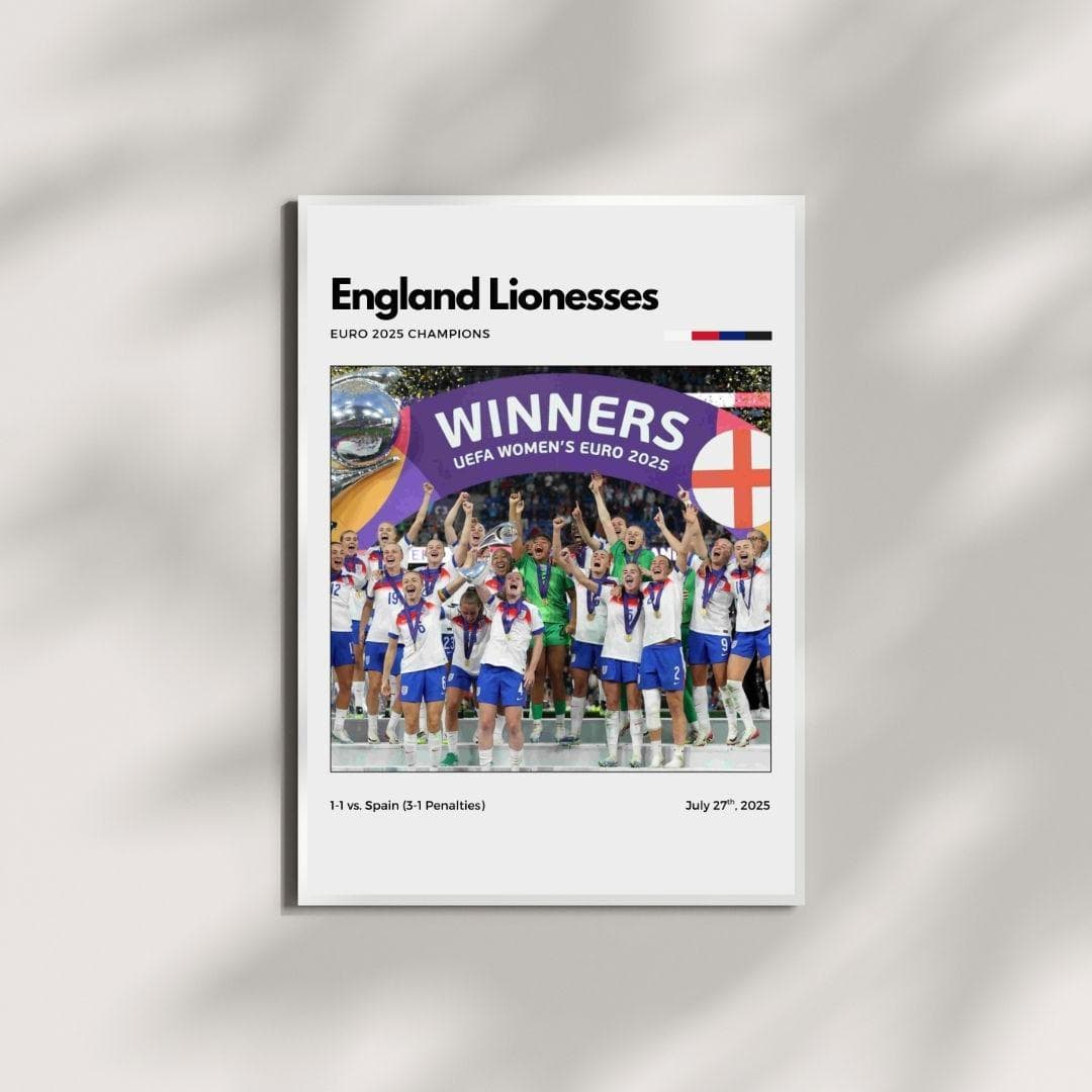 England Lionesses Euro 2025 Champions Poster | England Women Football Wall Art thumbnail 4
