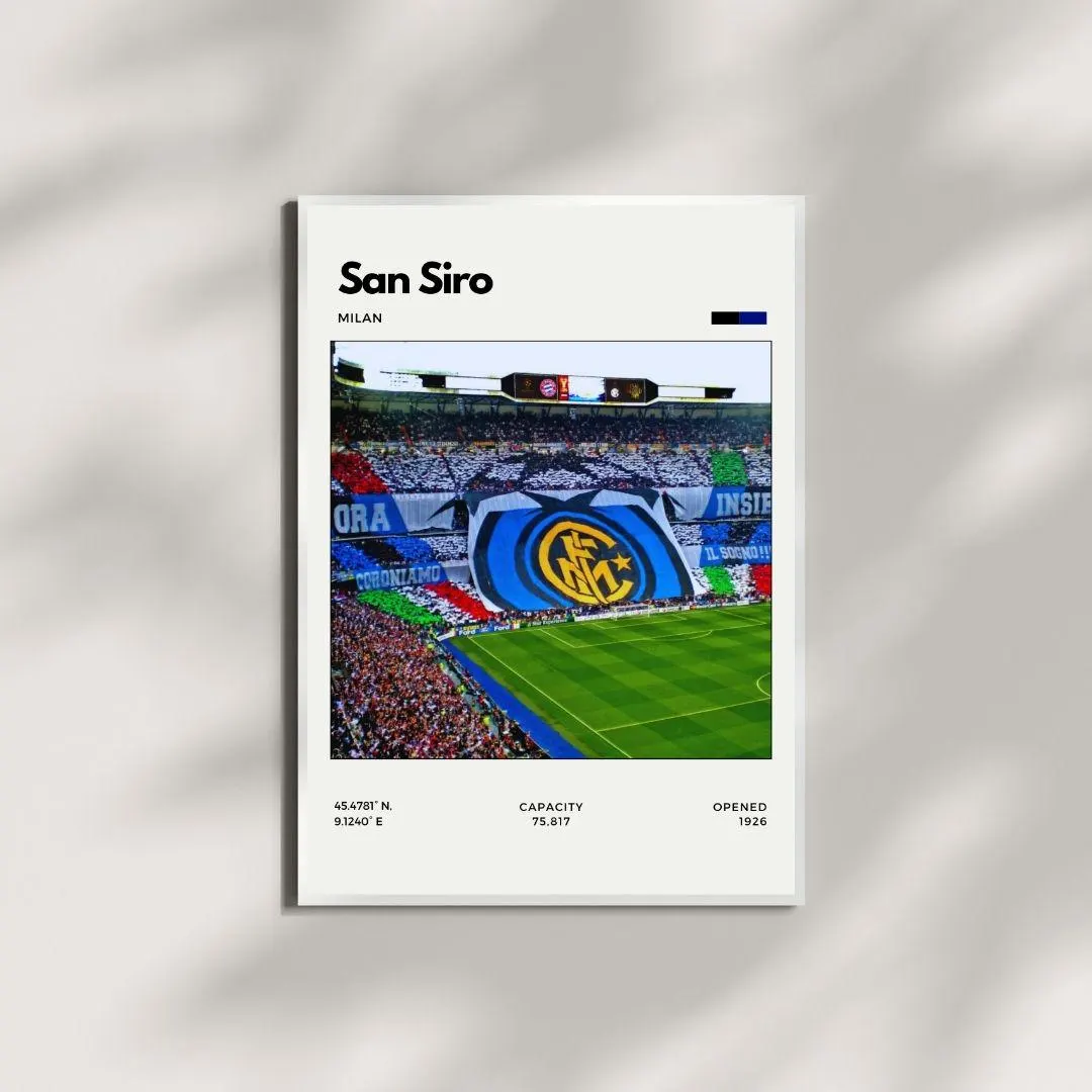 San Siro  Minimalist Stadium Poster | Inter Milan Print thumbnail 4
