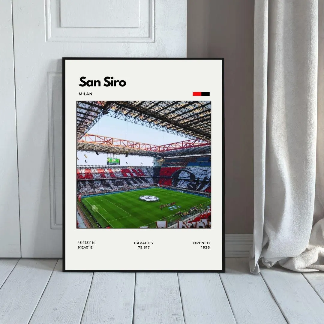 San Siro  Minimalist Stadium Poster | AC Milan Print thumbnail 5