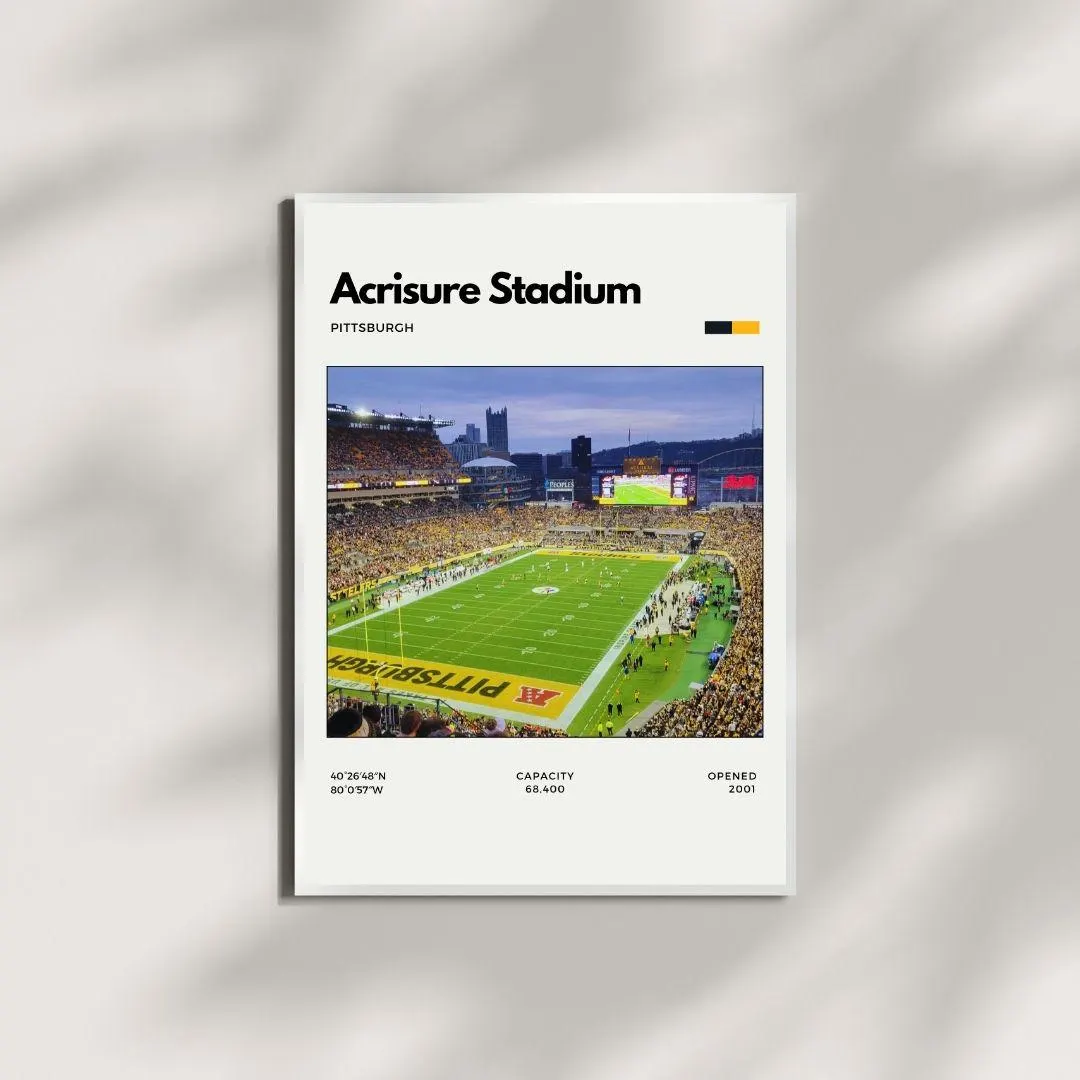 Acrisure Stadium Pittsburgh Steelers Poster | Minimalist NFL Stadium Print thumbnail 4