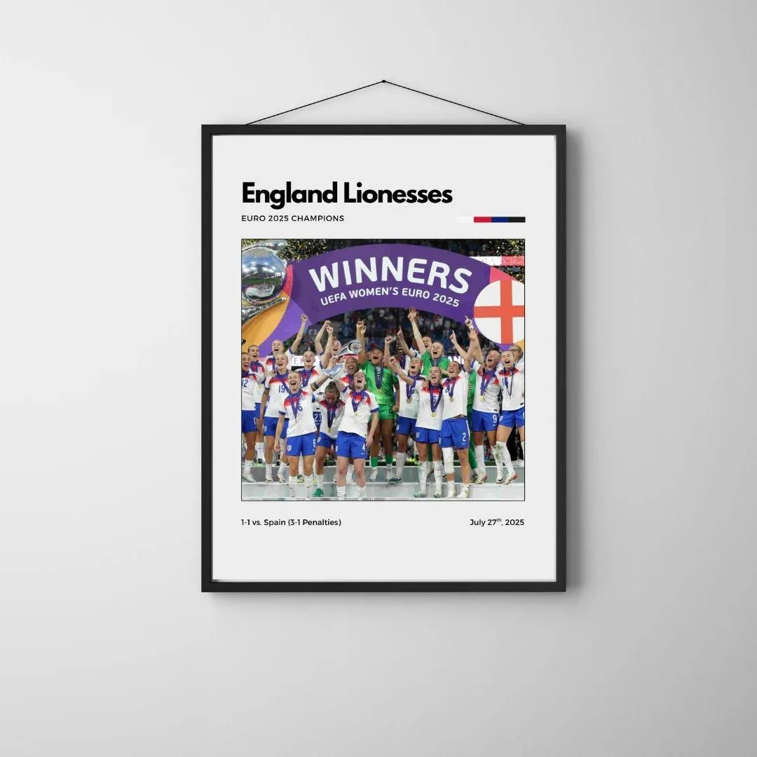 England Lionesses Euro 2025 Champions Poster | England Women Football Wall Art thumbnail 3
