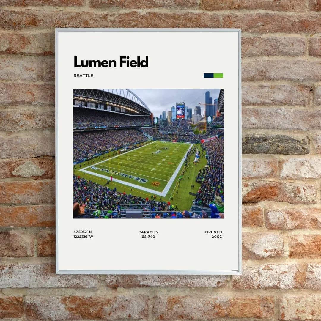 Lumen Field Stadium Poster | Seattle Seahawks Wall Art | NFL Football Decor thumbnail 2