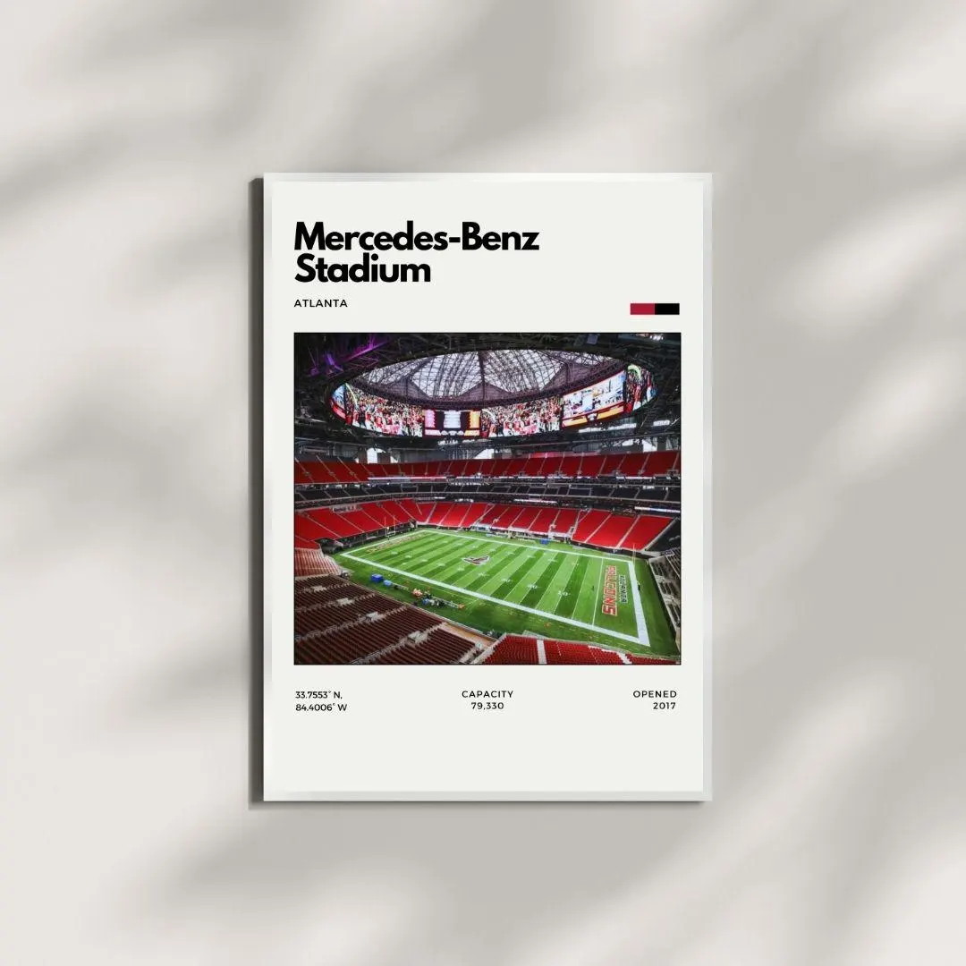 Mercedes Benz Stadium Poster | Atlanta Falcons Stadium Print thumbnail 2