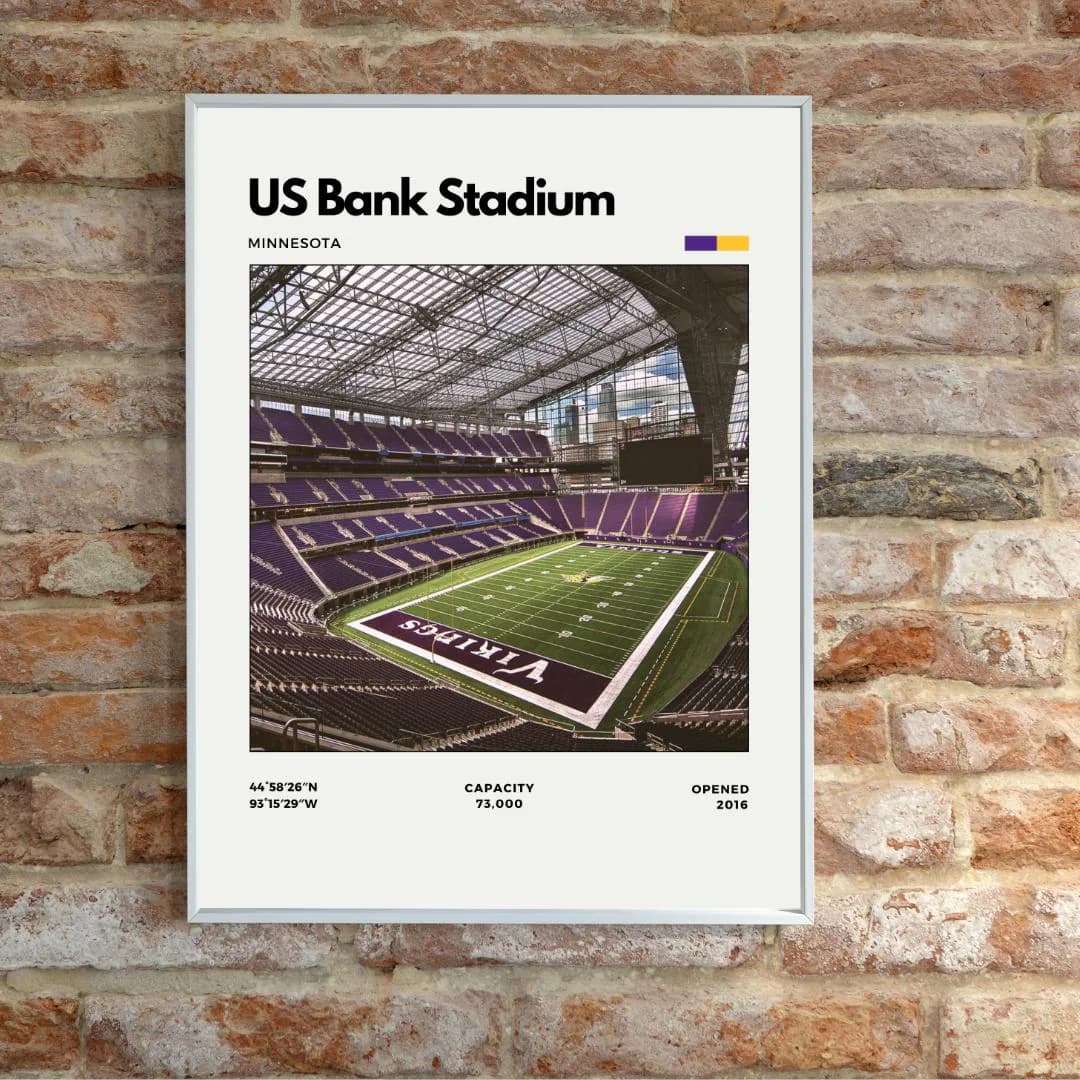 US Bank Stadium Poster | Minnesota Vikings Stadium Print thumbnail 2