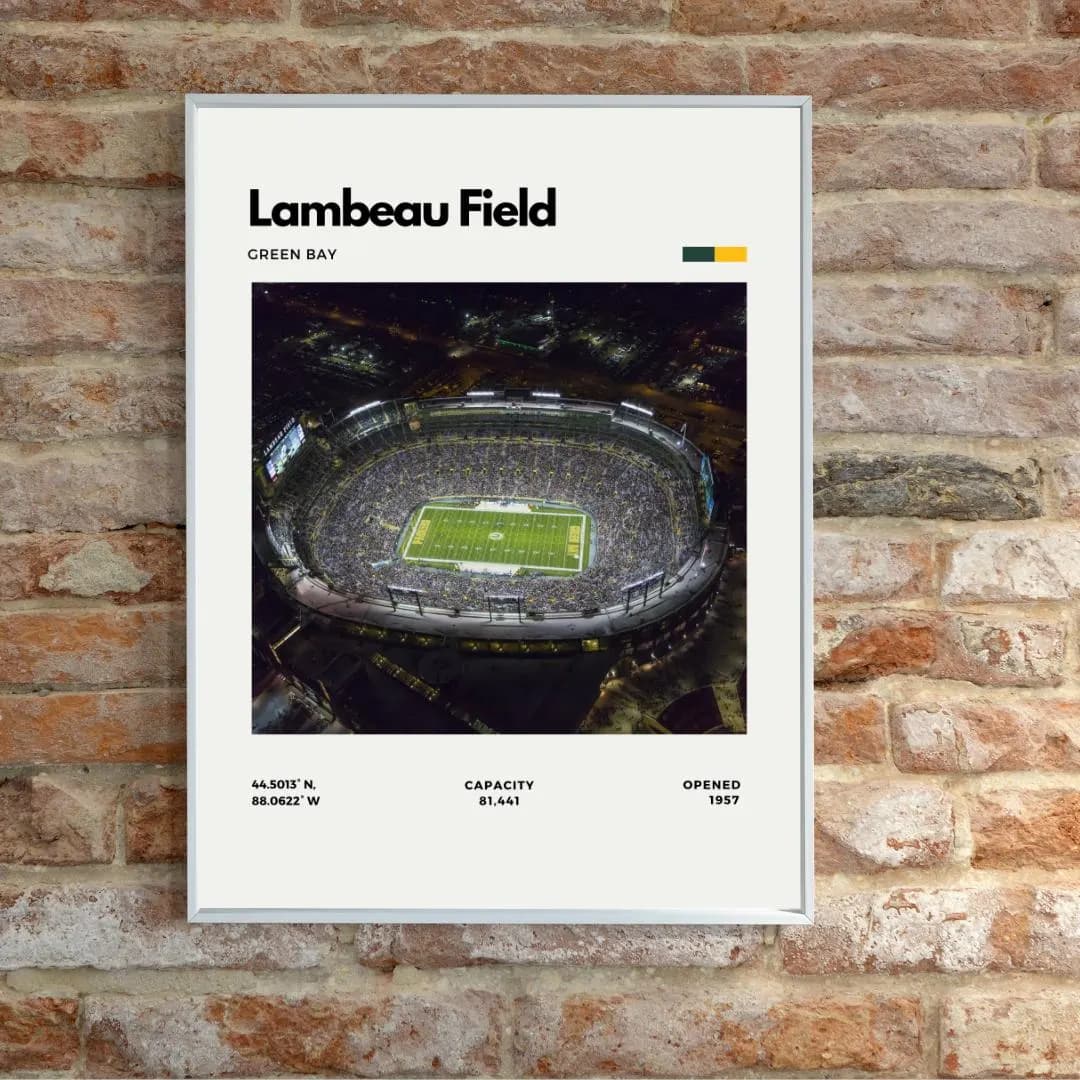Lambeau Field Poster | Green Bay Packers Stadium Print thumbnail 2