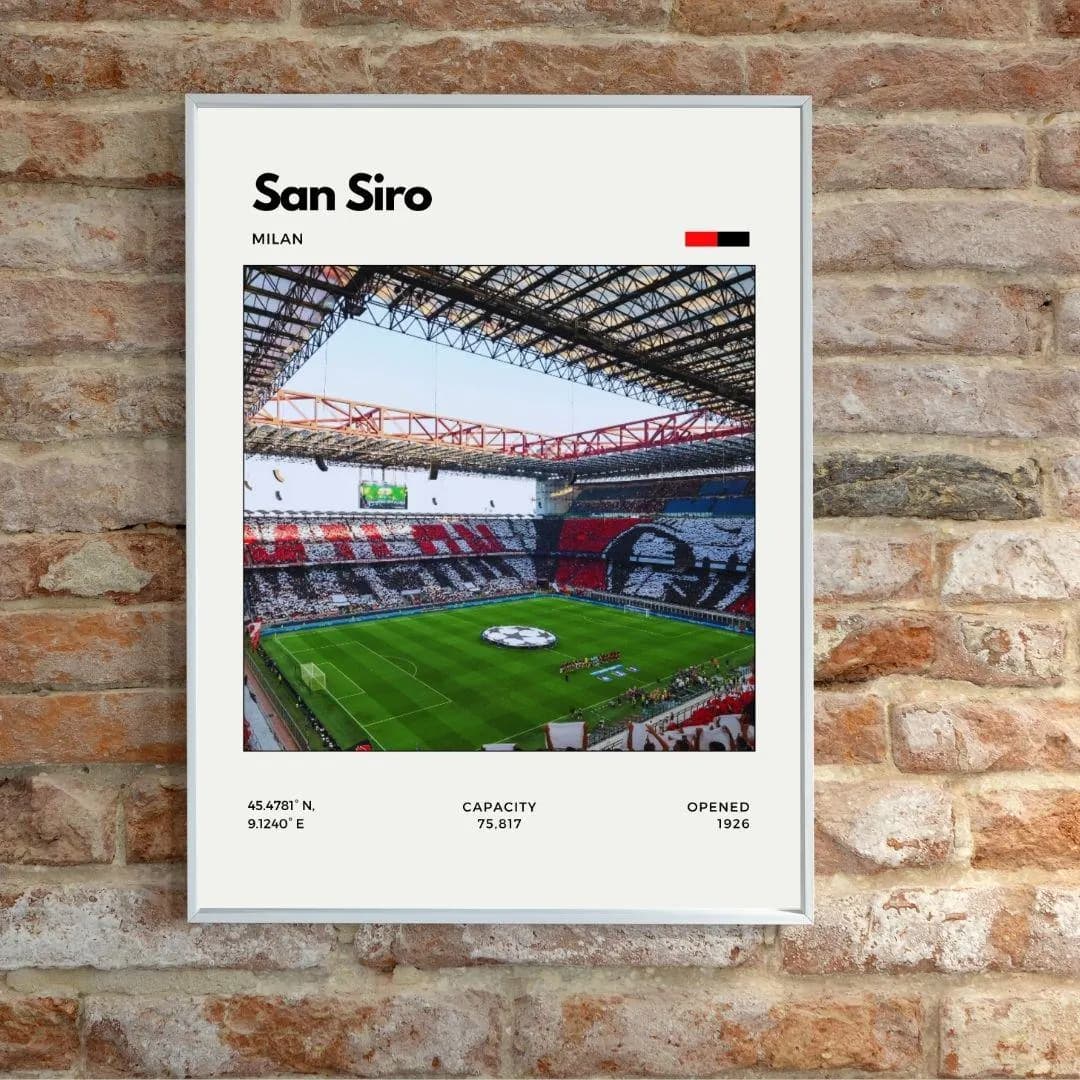 San Siro  Minimalist Stadium Poster | AC Milan Print thumbnail 2