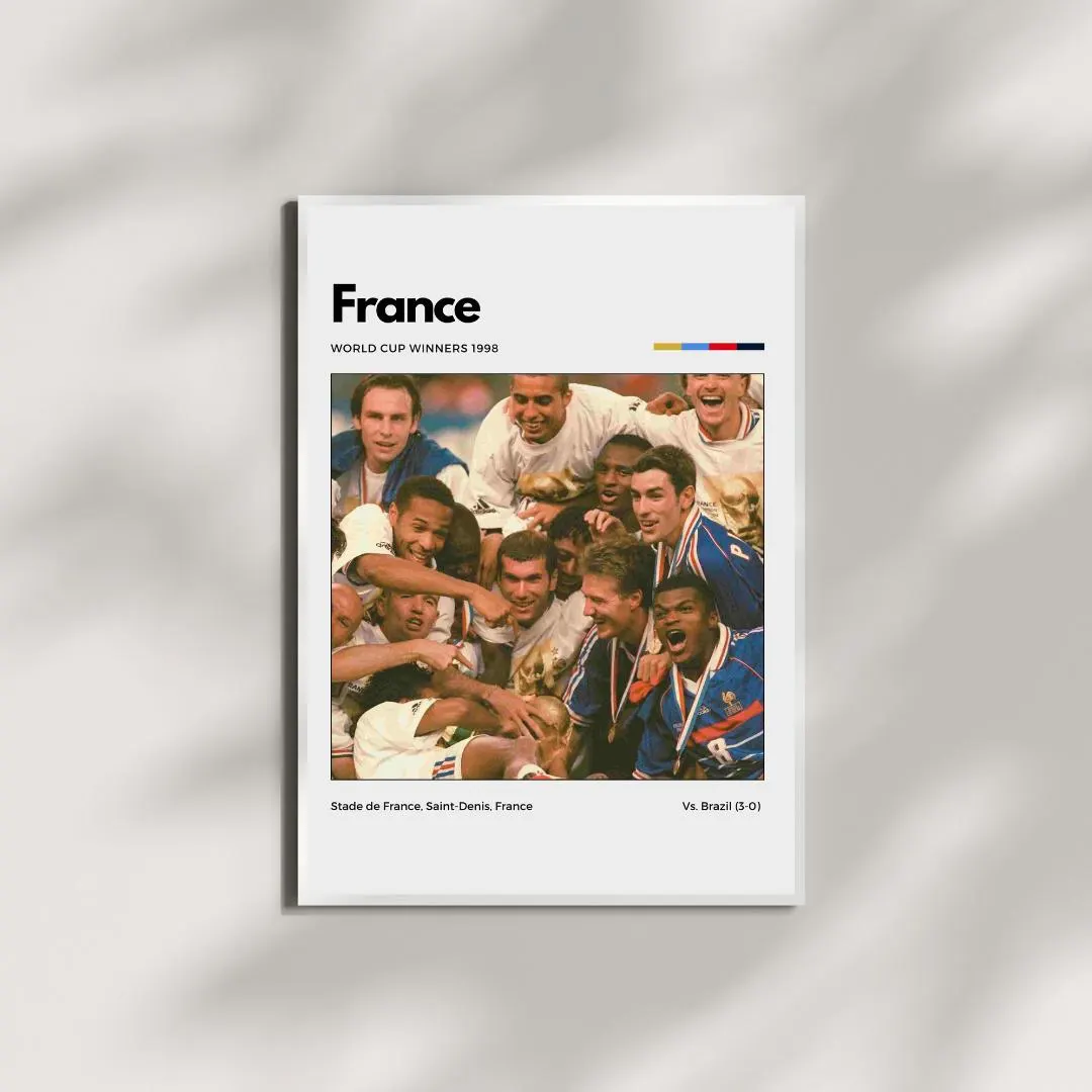 France 1998 World Cup Champions Poster | Soccer Wall Art thumbnail 3