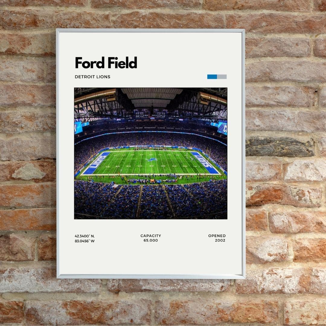 Ford Field Poster | Detroit Lions Stadium Print thumbnail 2