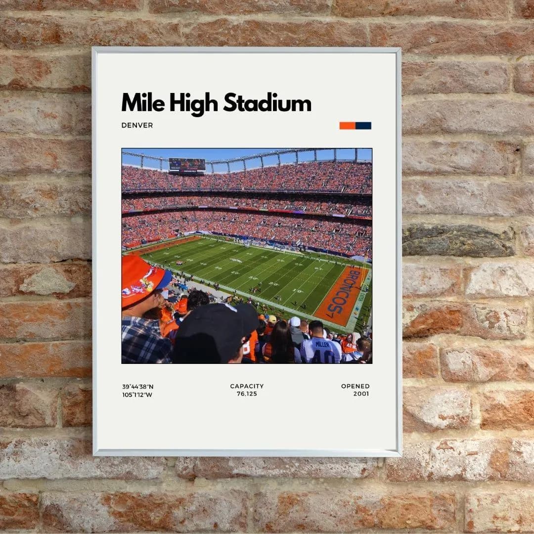 Mile High Stadium Poster | Denver Broncos NFL Print thumbnail 2