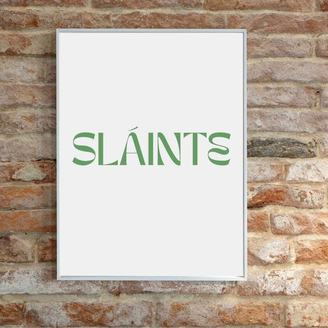 Sláinte Irish Poster | Gaelic Cheers Typography Poster | Minimalist Bar Cart Art thumbnail 2