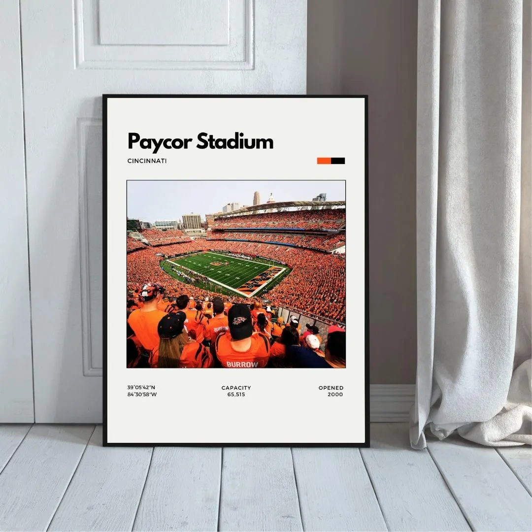 Paycor Stadium Cincinnati Bengals Poster | Minimalist NFL Poster thumbnail 5
