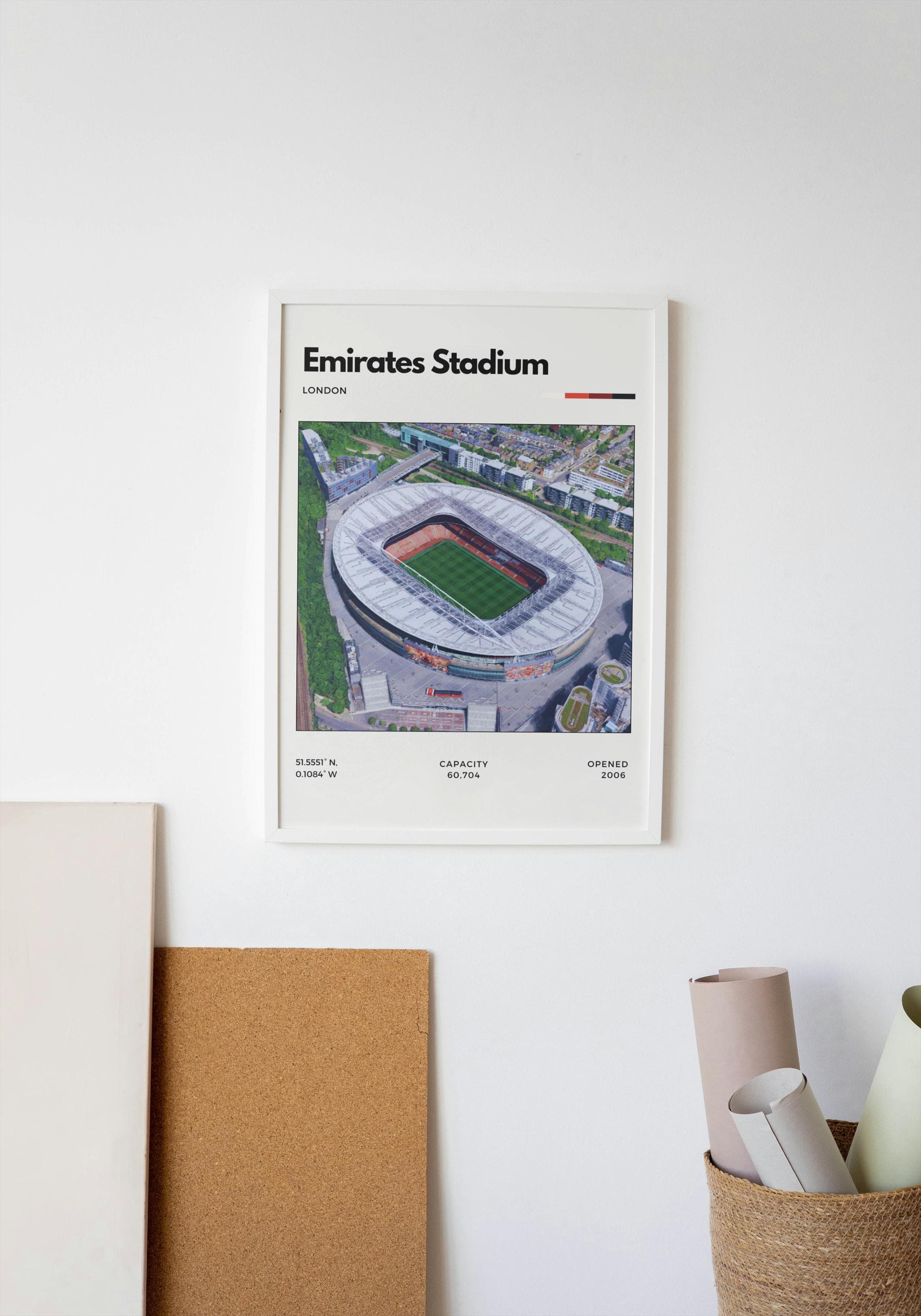 Emirates Stadium Poster | Arsenal FC Wall Art | London Football Decor | Minimalist Soccer Print thumbnail 5