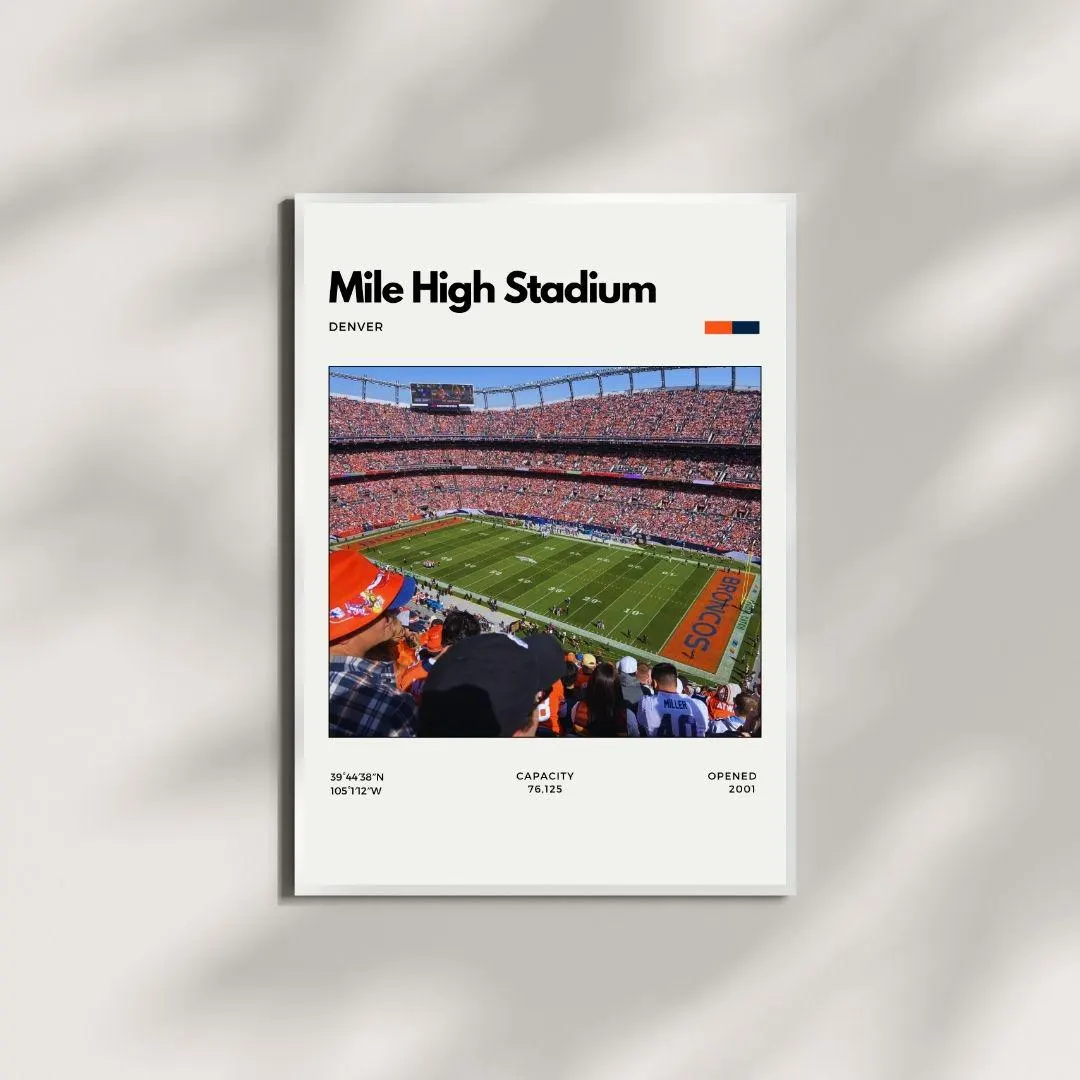Mile High Stadium Poster | Denver Broncos NFL Print thumbnail 3