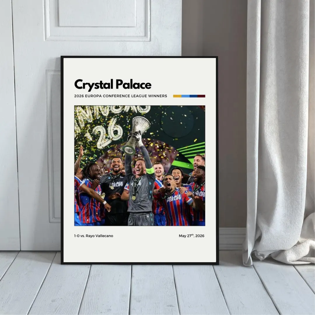 Crystal Palace Conference League Champions Poster | 2026 Winners Wall Art | Minimalist Soccer Print thumbnail 4