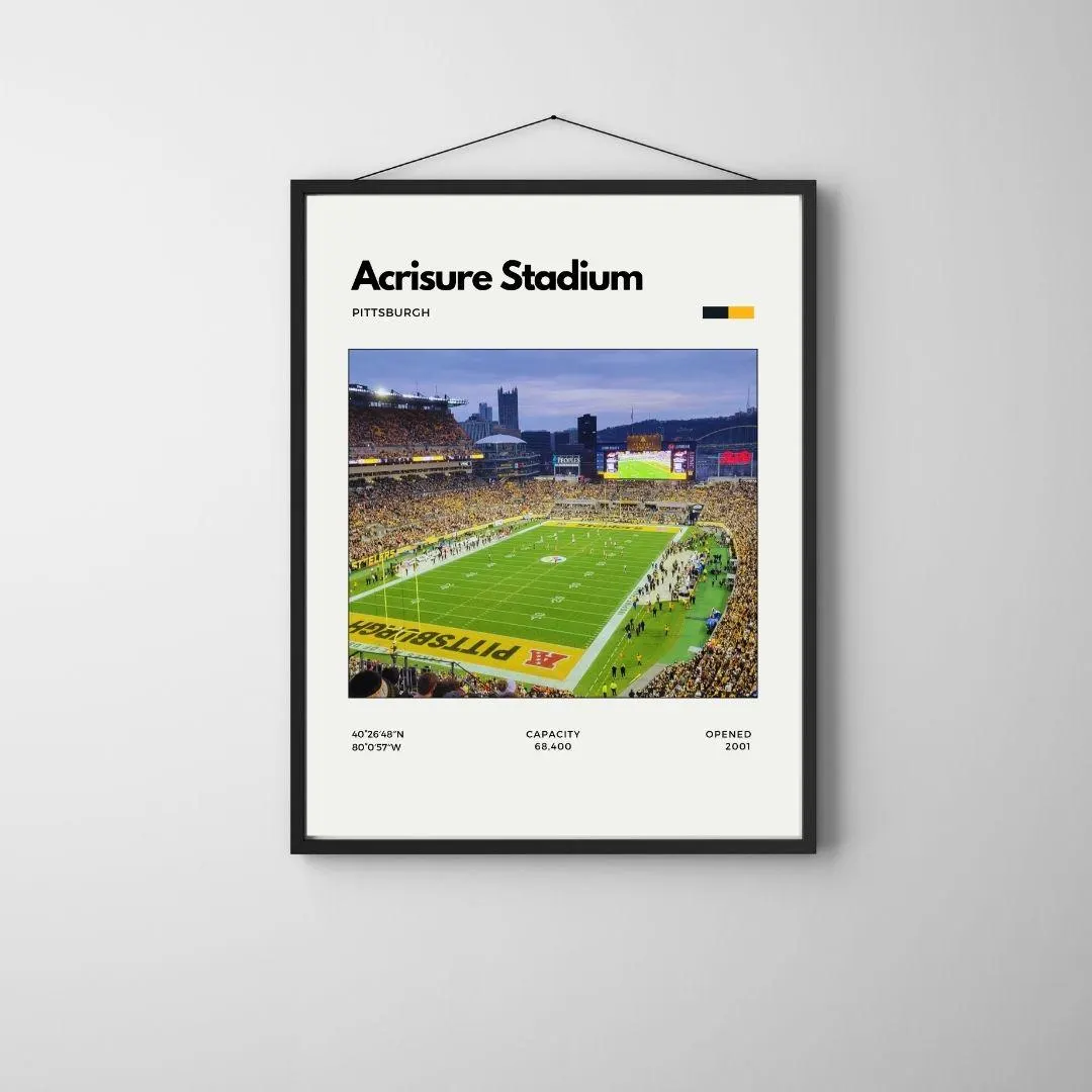 Acrisure Stadium Pittsburgh Steelers Poster | Minimalist NFL Stadium Print thumbnail 3