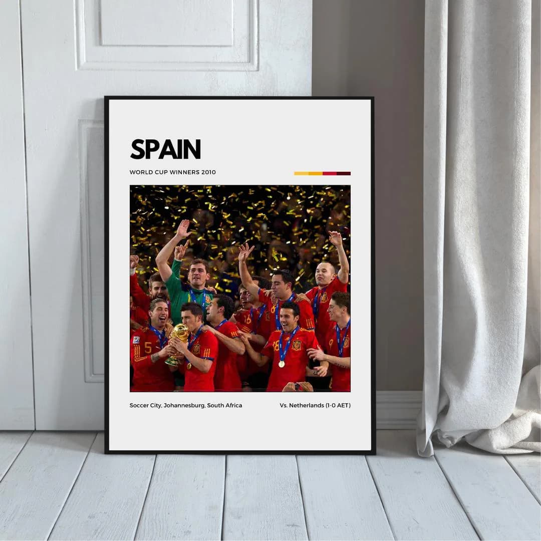 Spain 2010 World Cup Champions Poster | Soccer Wall Art thumbnail 5
