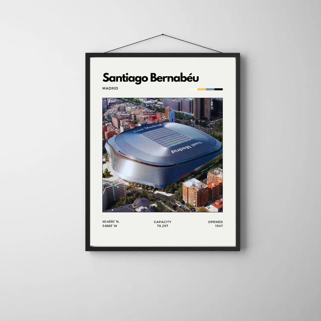 Santiago Bernabéu Stadium Home of Real Madrid Poster | Minimalist Football Print thumbnail 3