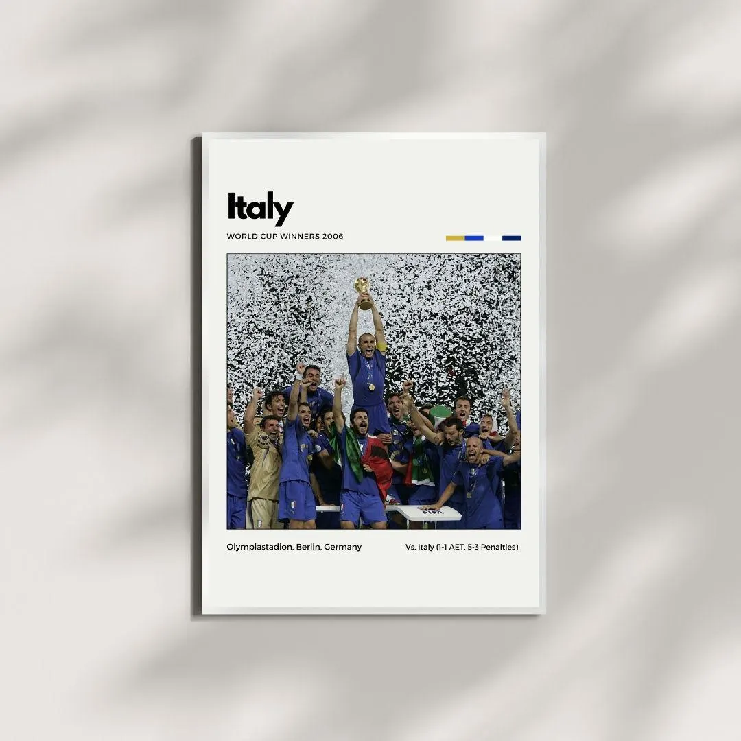 Italy 2006 World Cup Champions Poster | Soccer Wall Art thumbnail 3