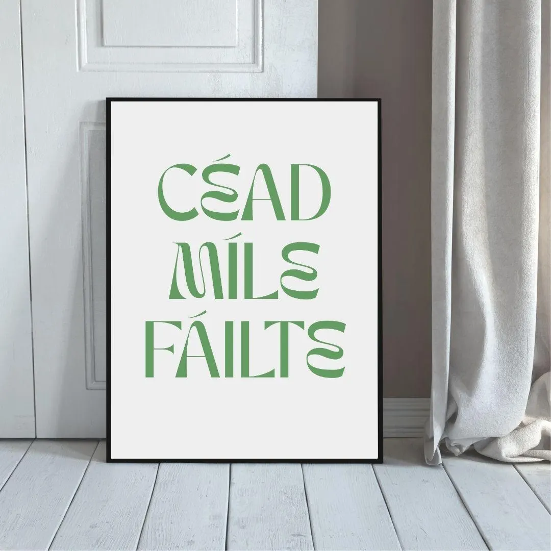 Céad Míle Fáilte Irish Poster | Gaelic Welcome Typography | Entryway Wall Art thumbnail 5