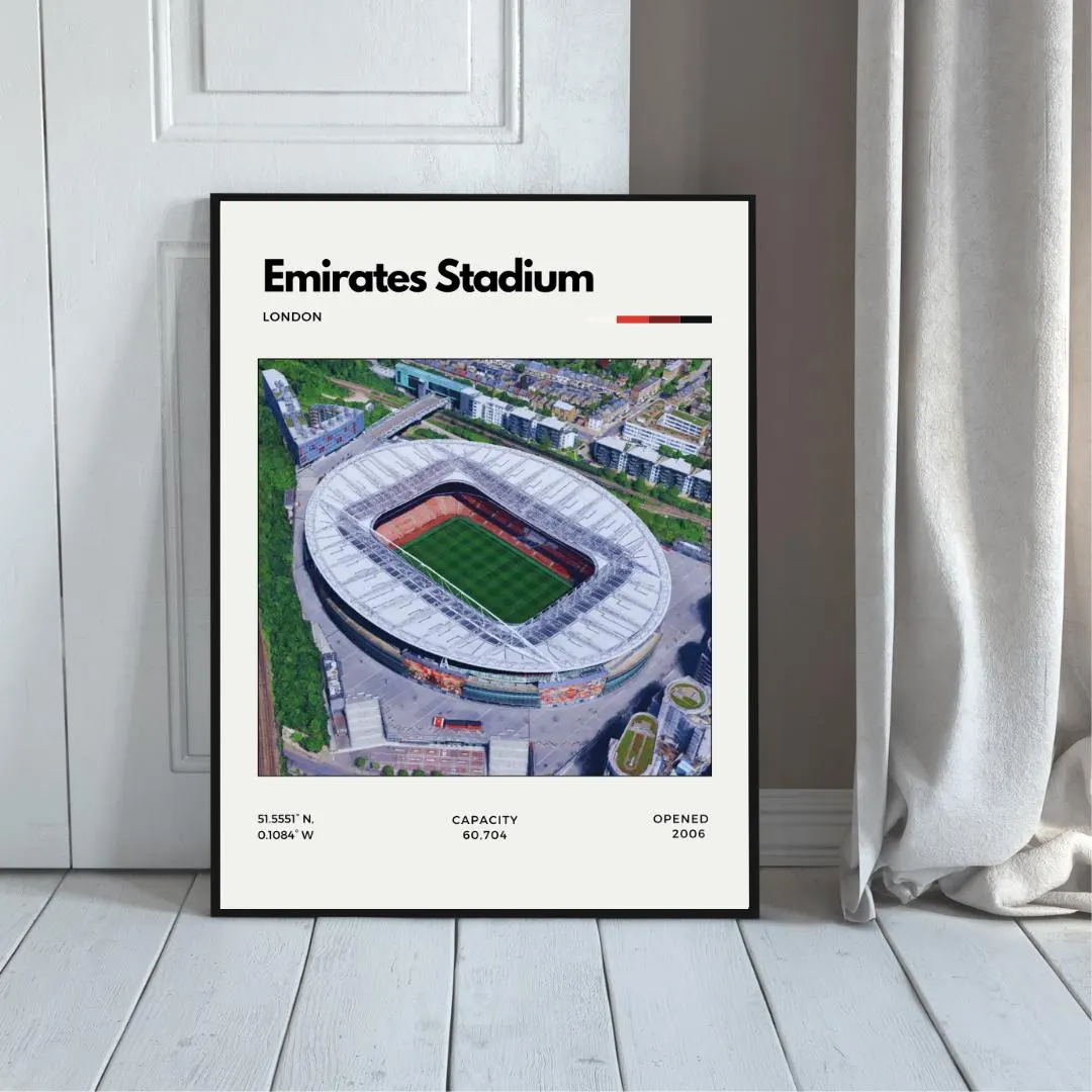 Emirates Stadium Poster | Arsenal FC Wall Art | London Football Decor | Minimalist Soccer Print thumbnail 4