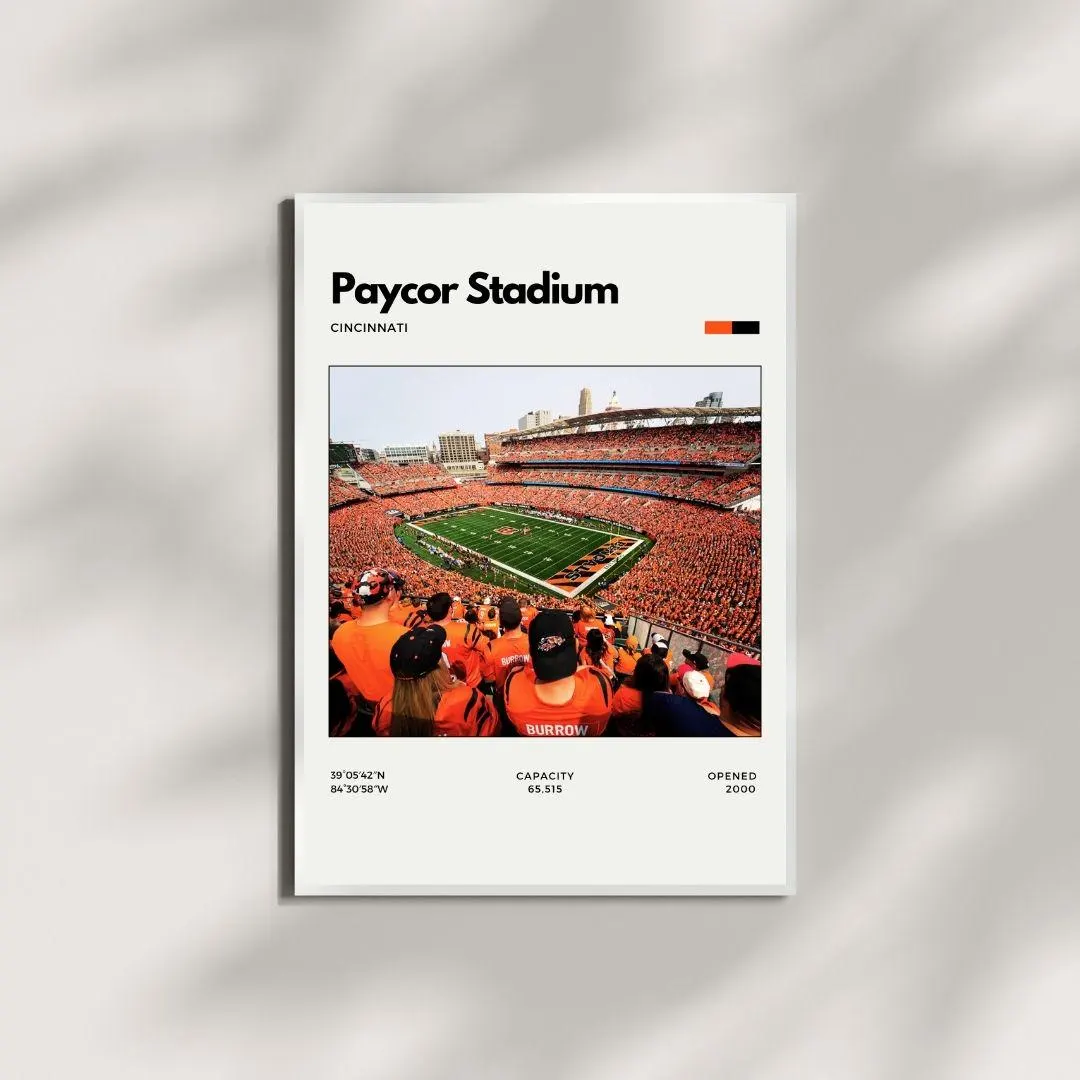 Paycor Stadium Cincinnati Bengals Poster | Minimalist NFL Poster thumbnail 4