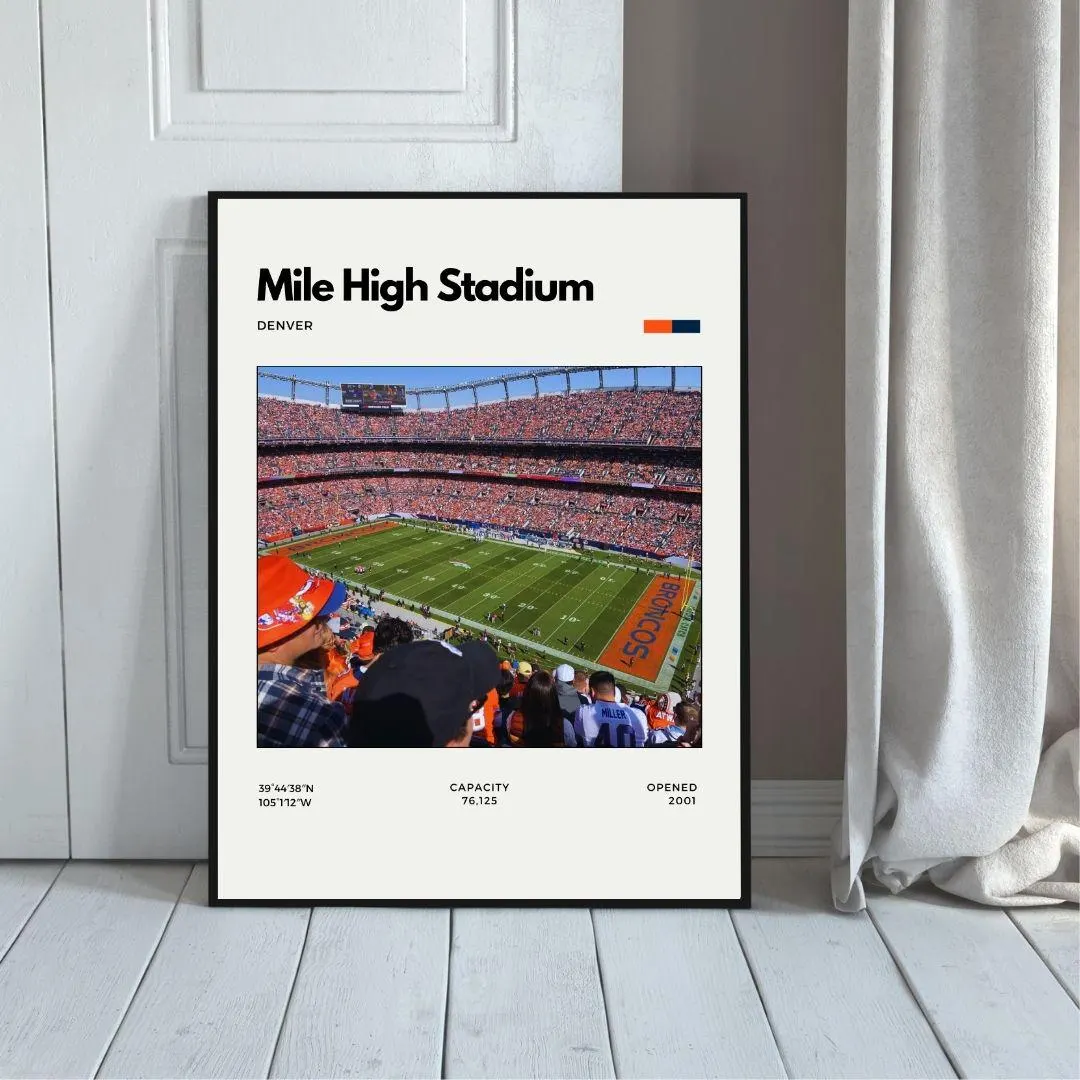 Mile High Stadium Poster | Denver Broncos NFL Print thumbnail 5