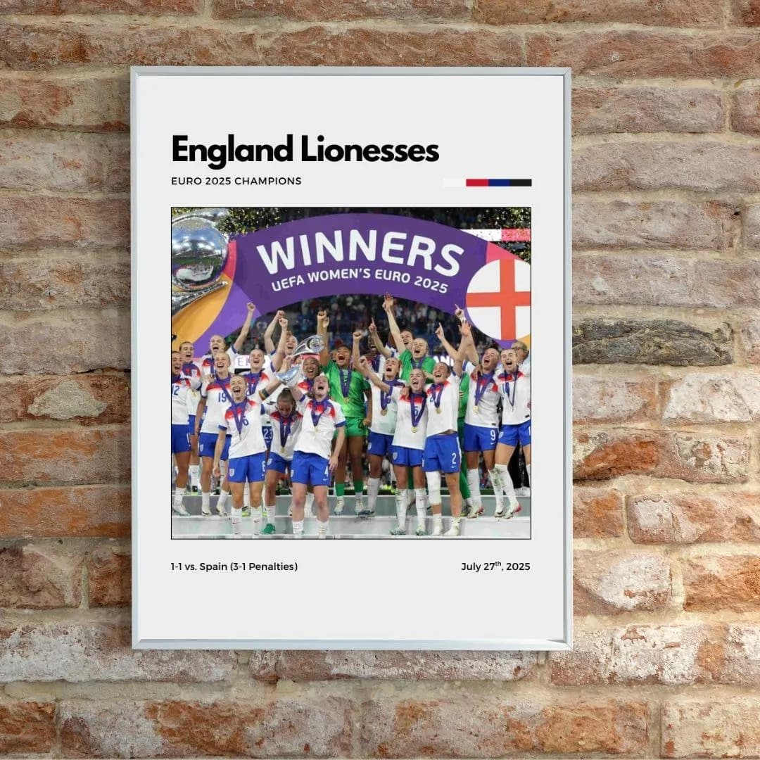 England Lionesses Euro 2025 Champions Poster | England Women Football Wall Art thumbnail 2