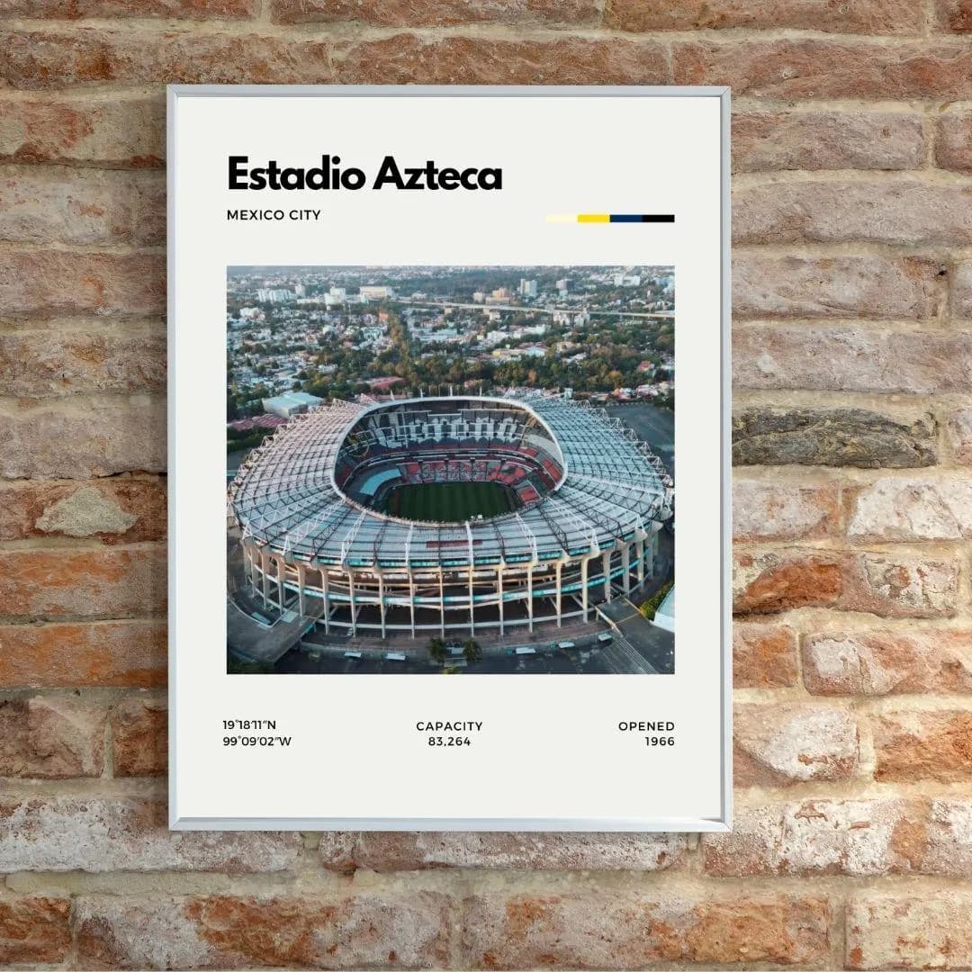 Estadio Azteca Poster | Mexico City Minimalist Football Stadium Print thumbnail 2