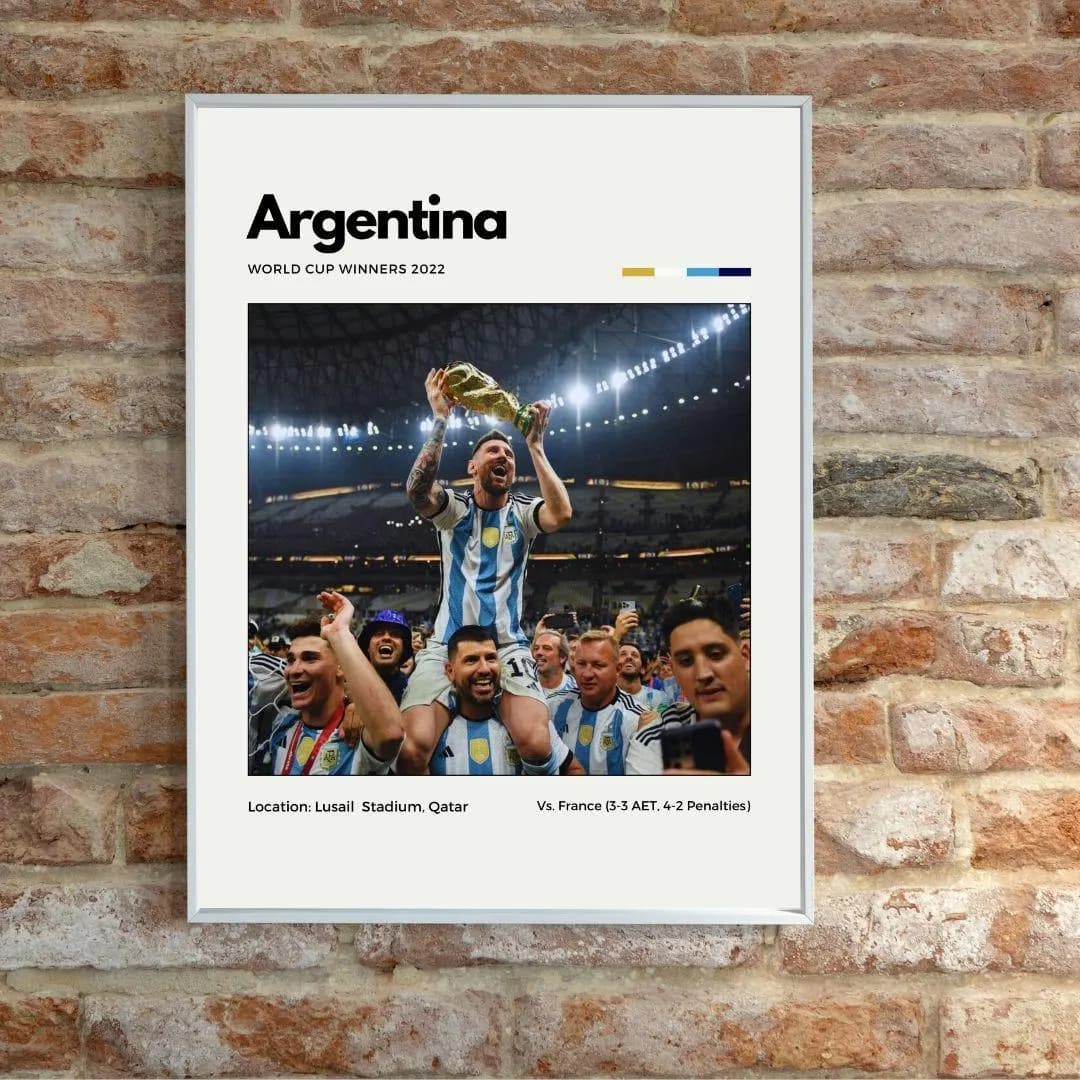 Argentina 2022 World Cup Champions Poster | Messi Print | Soccer Wall Art thumbnail 2