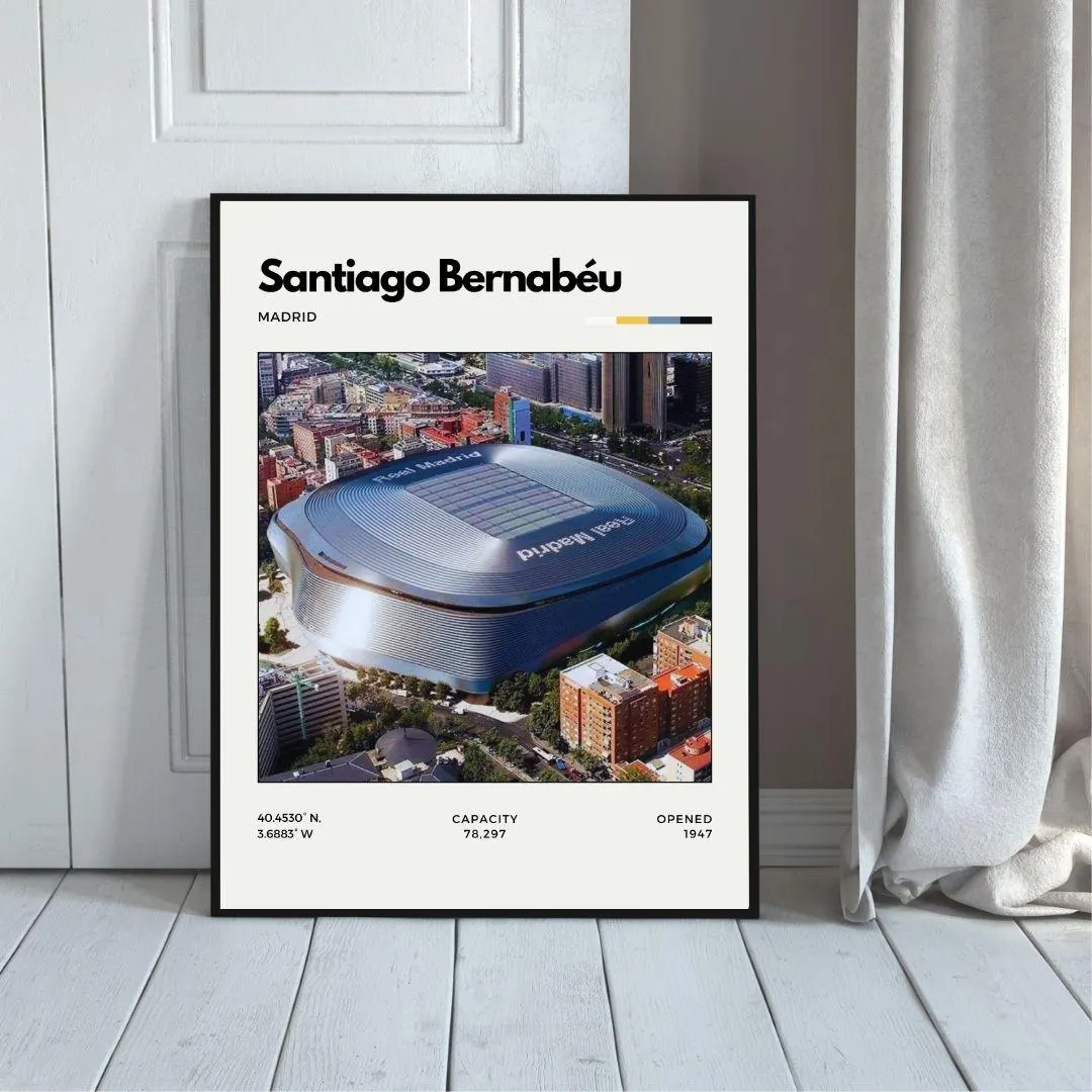 Santiago Bernabéu Stadium Home of Real Madrid Poster | Minimalist Football Print thumbnail 5