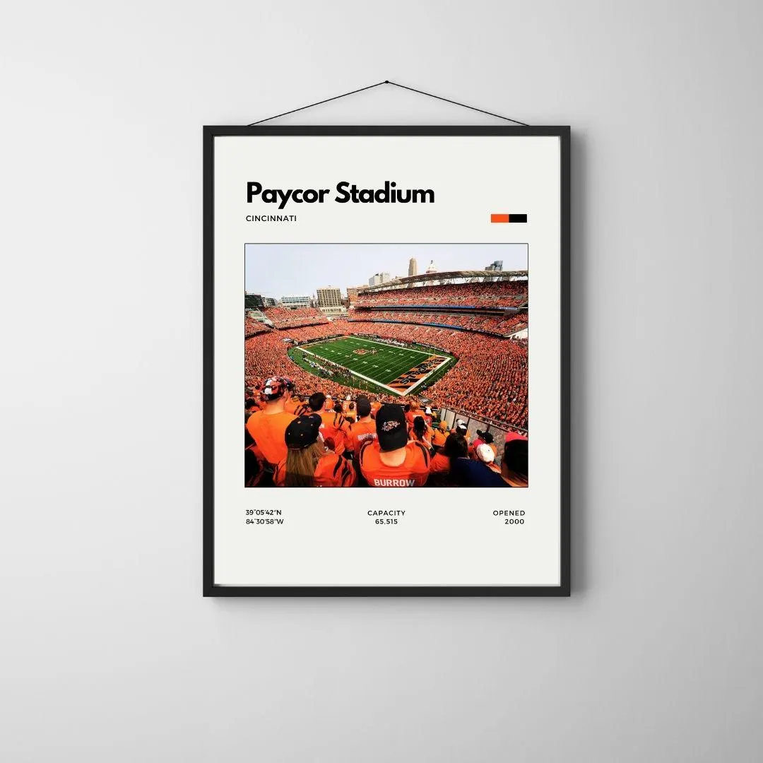 Paycor Stadium Cincinnati Bengals Poster | Minimalist NFL Poster thumbnail 3