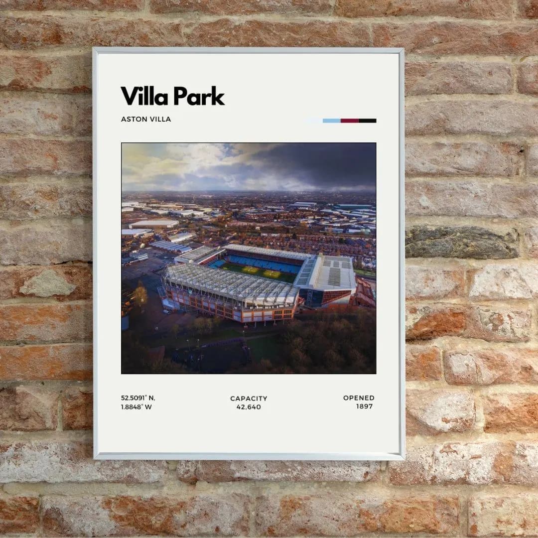 Villa Park Stadium Poster | Aston Villa Wall Art | Football Decor thumbnail 2