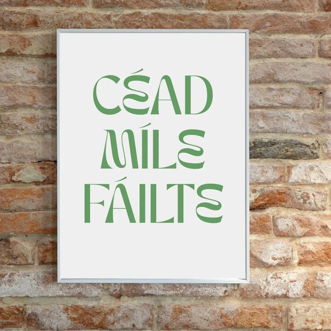 Céad Míle Fáilte Irish Poster | Gaelic Welcome Typography | Entryway Wall Art thumbnail 2