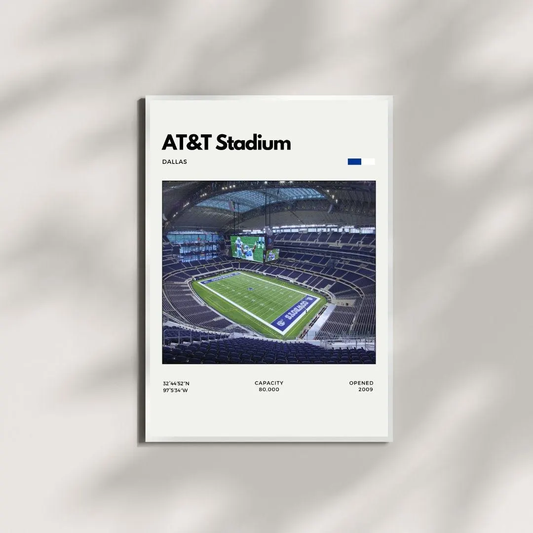AT&T Stadium Poster | Dallas Cowboys Browns Stadium Print thumbnail 4