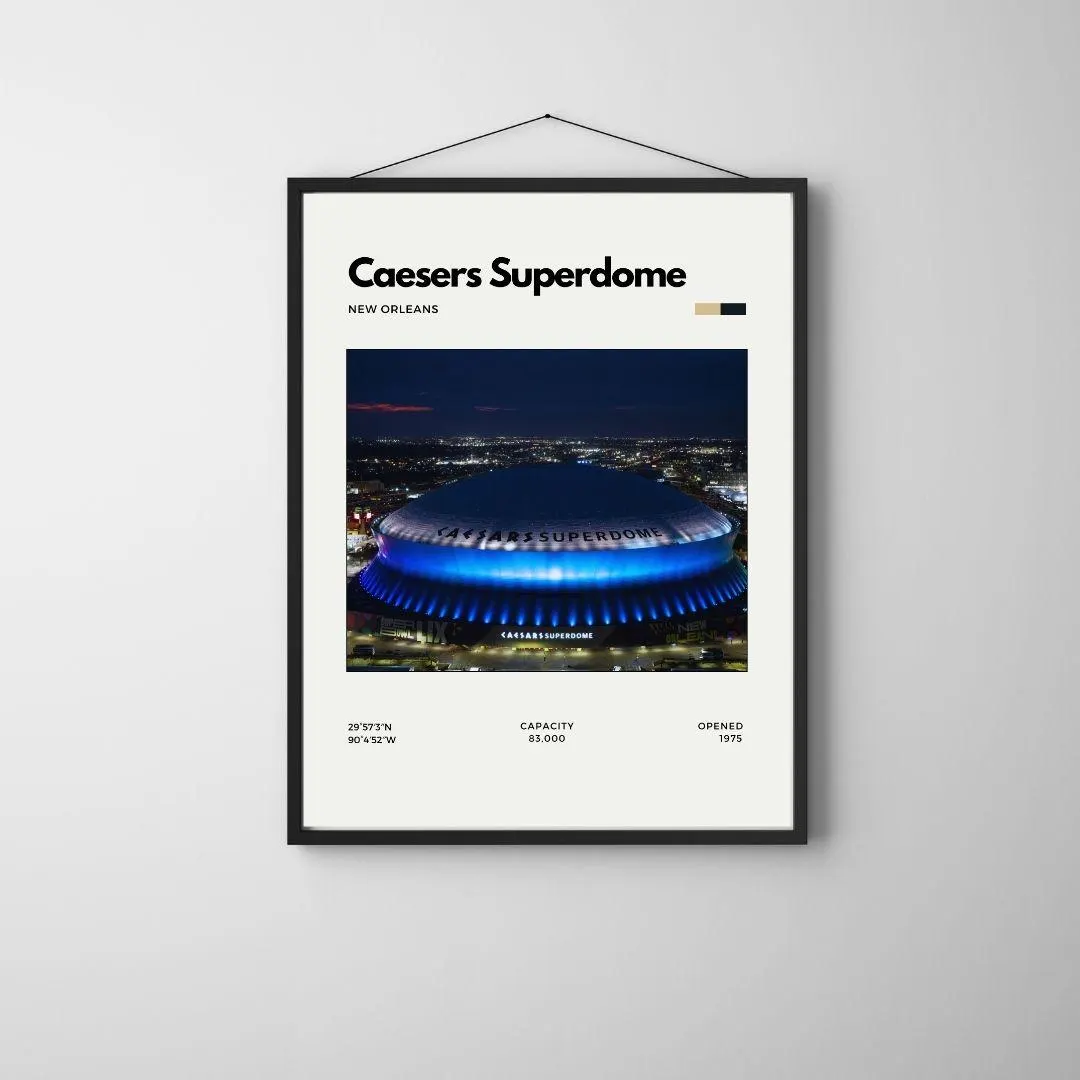 Caesars Superdome Poster | New Orleans Stadium Print thumbnail 3