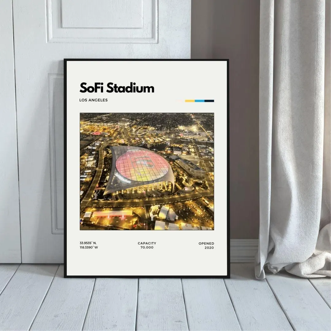 SoFi Stadium Poster | Los Angeles Rams & Chargers Wall Art | Minimalist NFL Print thumbnail 5