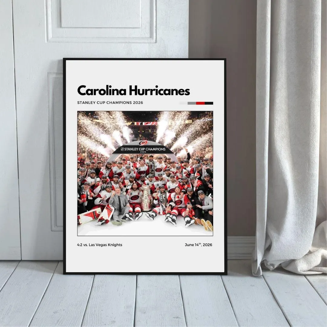 Carolina Hurricanes Stanley Cup Poster | 2026 Champions Wall Art | NHL Print thumbnail 5