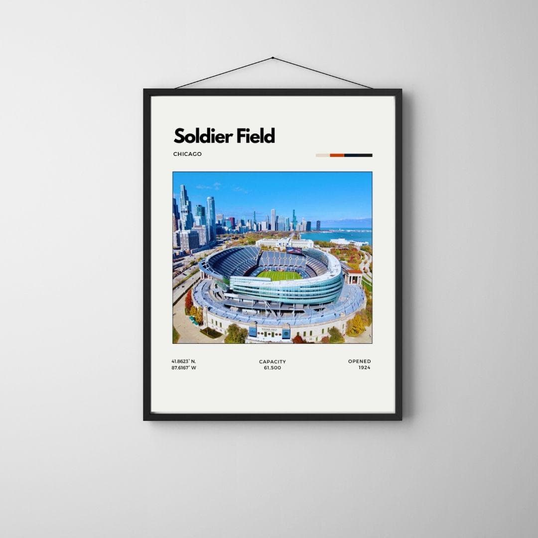 Soldier Field Poster | Chicago Bears Stadium Print | Minimalist NFL Print thumbnail 3