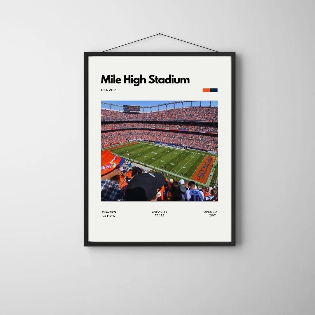 Mile High Stadium Poster | Denver Broncos NFL Print thumbnail 4
